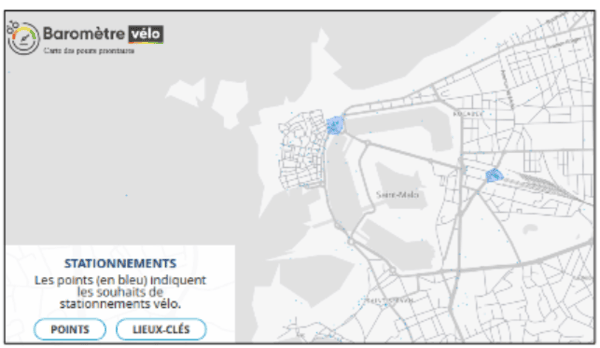 Cartographie des besoins de stationnement à Saint- Malo - Baromètre Vélo 2025