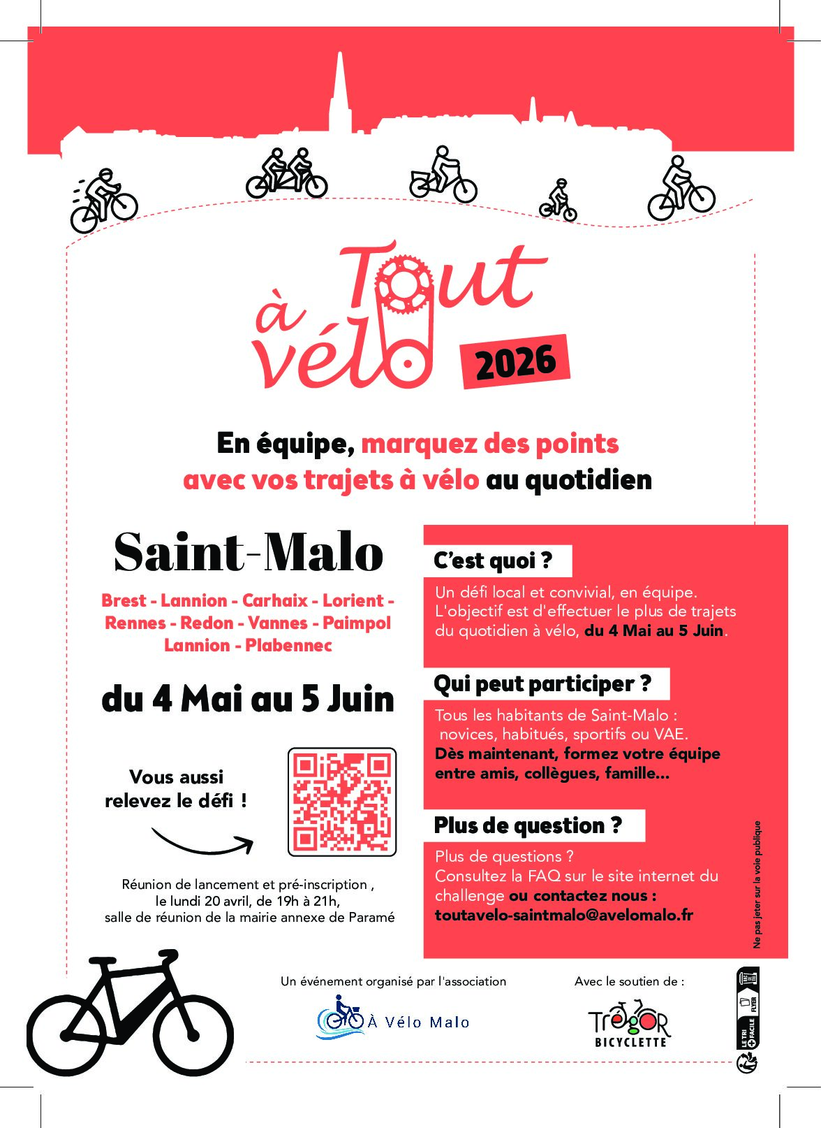 Réunion de lancement du Challenge Tout à Vélo - Saint Malo - 2026