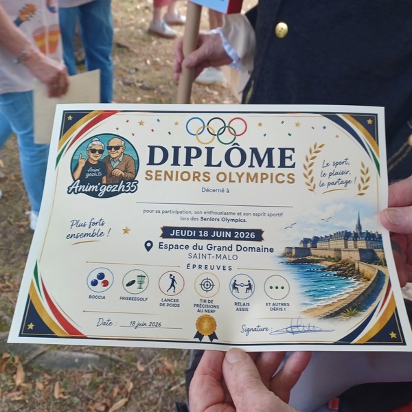 Diplome des Olympiades Anim'gohz