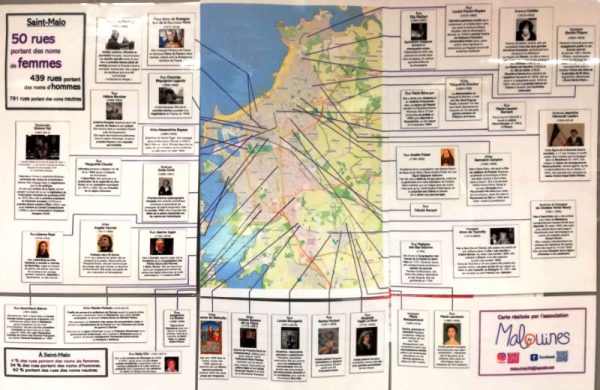 Rues au Noms de Femmes : une carte réalisée par Les Malouines